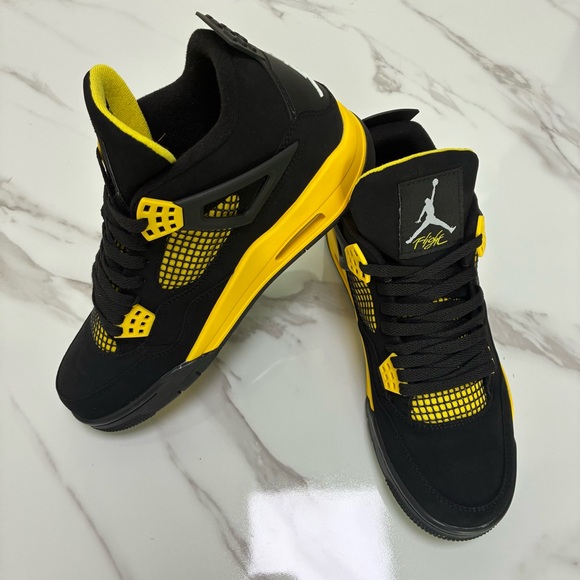 Jordan 4 Man Black and Yellow Sneakers - Picture 6 of 6